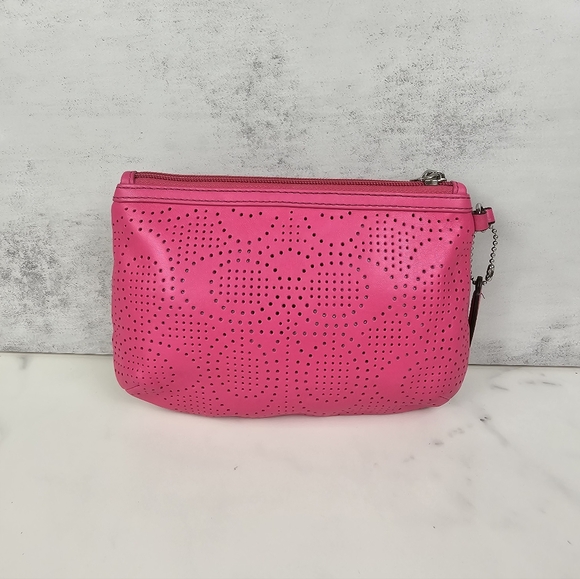 Coach Hoy Pink Leather Wristlet - Picture 2 of 7